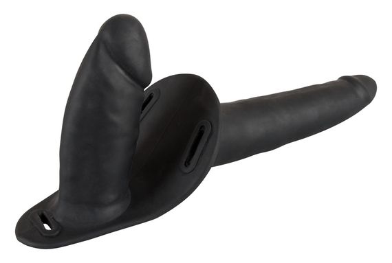 Страпон - Double Strap On Black Silicone | Зображення 4