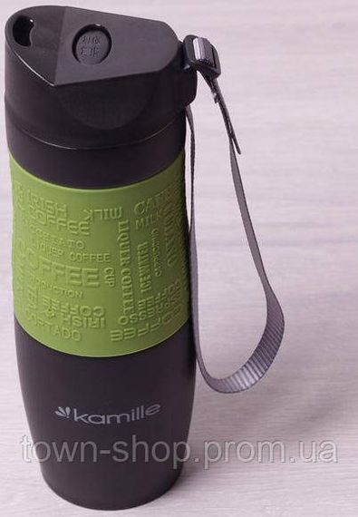 Термокружка Kamille Coffee 480мл с ремешком, нержавеющая сталь KM-2067 | Зображення 1