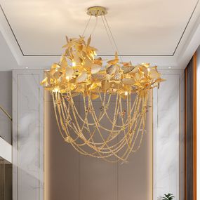 Люстра підвісна на 13 лампочок 26610 Золото 75-200х80х80 см.