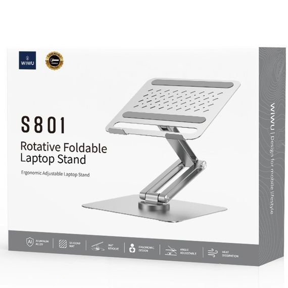 Подставка для ноутбука WIWU ZM-S801 Rotative Foldable Laptop Stand Silver | Зображення 5