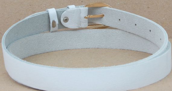 Женский кожаный ремень Skipper, Украина белый 2,5 см 1379-25 | Зображення 4
