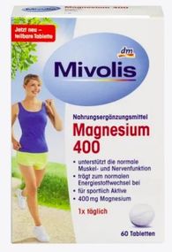 Витамины Mivolis Magnesium 400 mg. Миволис  Магний 400 мг., 60 таблеток