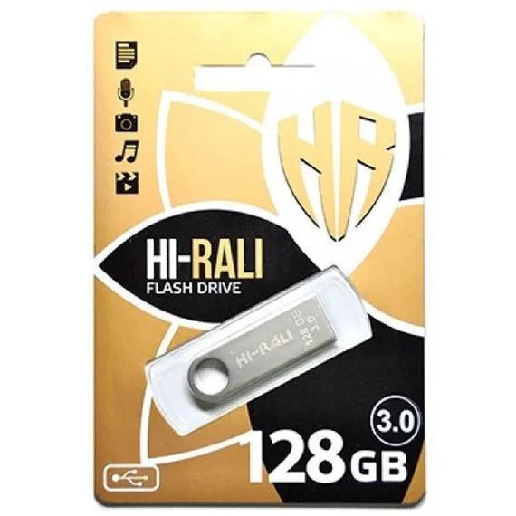 Флеш накопитель USB 3.0 Hi-Rali Shuttle 128 GB Серебряная серия | Зображення 1