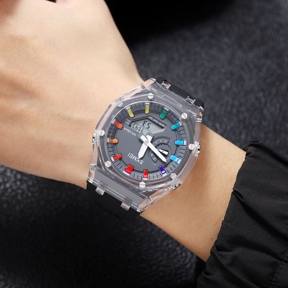 Наручний годинник Skmei 2100BKGY Black-Grey | Зображення 2