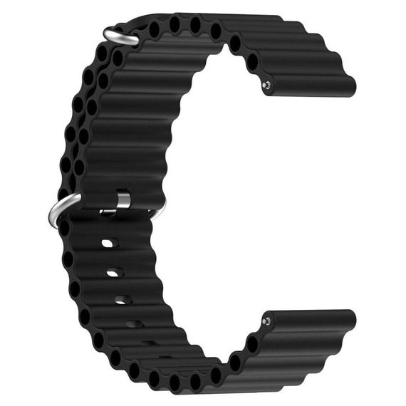 Ремінець силіконовий Primolux Ocean для годинника Samsung Galaxy Watch 46 mm SM-R800 - Black | Зображення 1