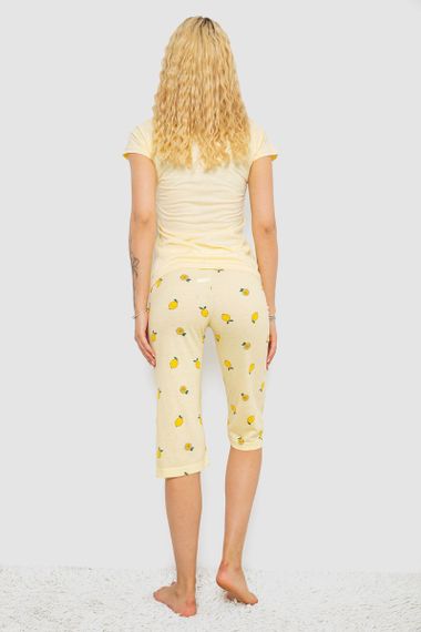 Пижама женская с принтом, цвет желтый, 243R7052 | Зображення 3