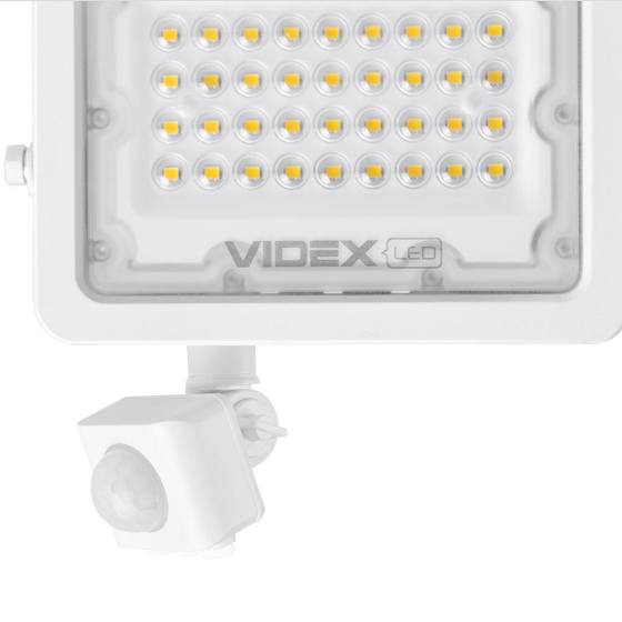 LED Прожектор 30W 5000К 220V з датчиком руху та освітлення білий VL-F2e305W-S Videx | Зображення 1