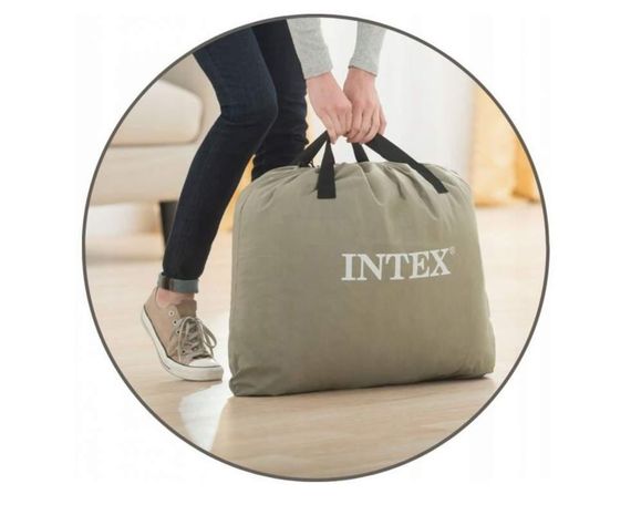 Двоспальна надувна велюр-ліжко Intex з вбудованим електронасосом 203х152х46 см (64414) | Зображення 9