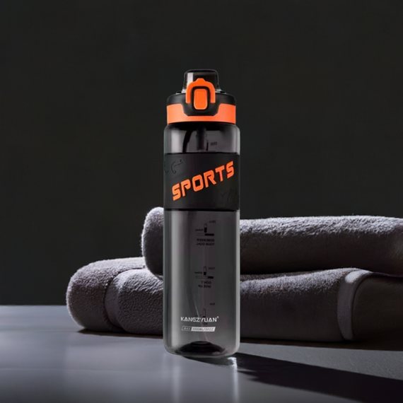 Еко-пляшка KANGZYUAN 500 мл — Чорна Tritan BPA-free, ударостійка, спортивна з ергономічною кришкою | Зображення 2