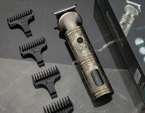 Набор для стрижки волос и бороды VGR V-106 • 6 в 1, 14 насадок, LED-дисплей, аккумуляторный триммер | Зображення 4