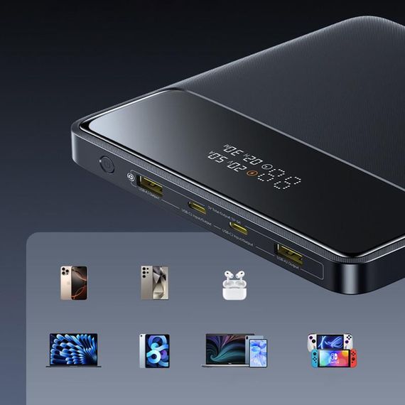 Павербанк для ноутбука Baseus Blade Digital Display 20000 mAh PD 100 W Black Powerbank