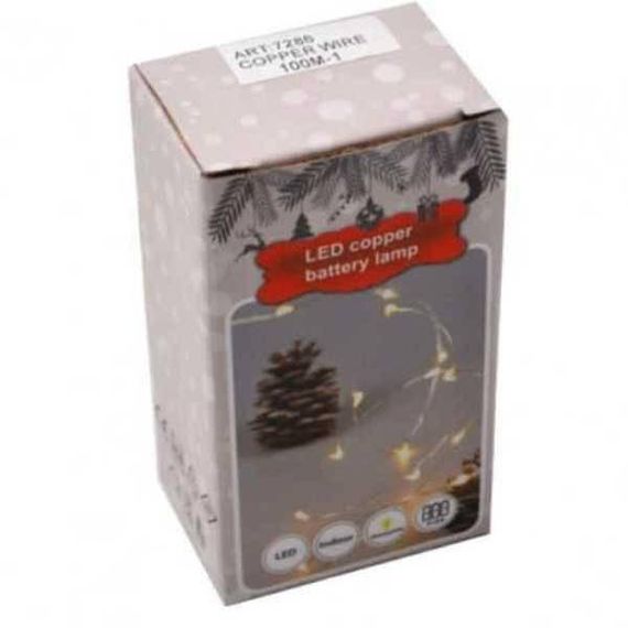 Гірлянда 50LED 5м на батарейках + USB Блакитна