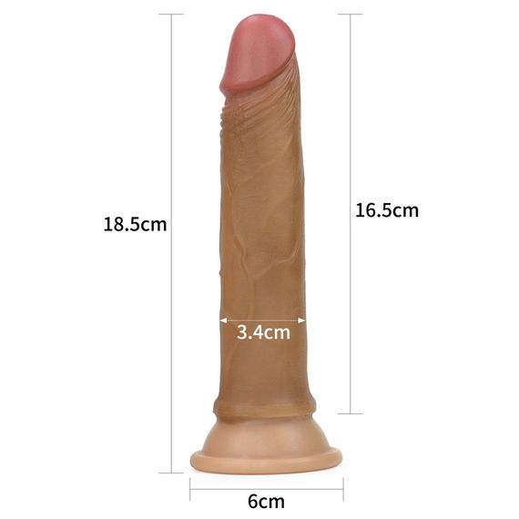 Фалоімітатор - Dual-Layered Silicone Cock 7" Brown sexstyle | Зображення 1
