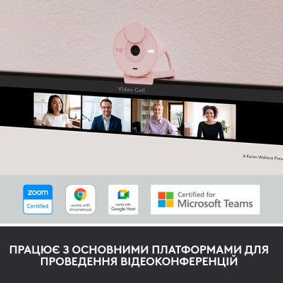 Веб-камера Logitech Brio 300 FHD Rose (960-001448) | Зображення 6