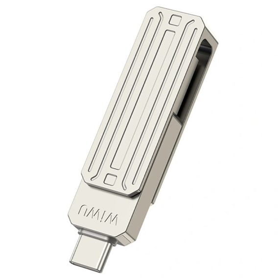 Флеш-накопитель Wiwu Wi-FD001 3in1 (USB-A/C/L) USB 3.0 — 32GB Silver | Зображення 3