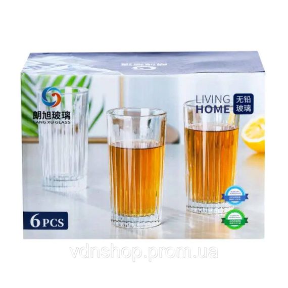 Набор стаканов стеклянных из 6 штук по 360 мл прозрачный HP4165 | Зображення 3