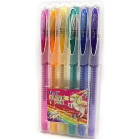 Набір гелевих ручок Glitter6 9838-6, 6 кольорів