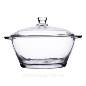 Супниця з кришкою Ø 15.5 см каструля бульйонниця скляна 1 л HP-YH-15