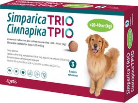 Жувальні таблетки Zoetis Сімпарика ТРІО 20.1 - 40 кг 1 шт.   1 шт.