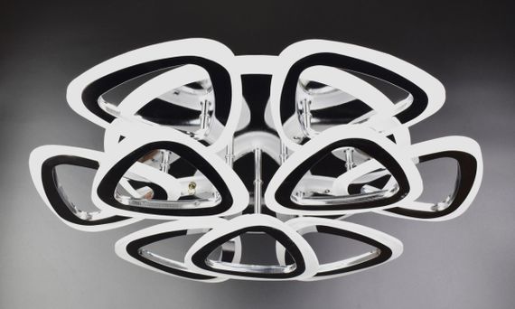 Люстра світлодіодна стельова LED світильник для квартири на стелю лед з пультом 25948 Хром 11х57х57 см.