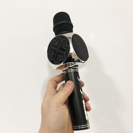 Бездротовий Bluetooth Мікрофон для Караоке Мікрофон DM Karaoke Y 63 + BT. Колір: чорний з сріблом | Зображення 6
