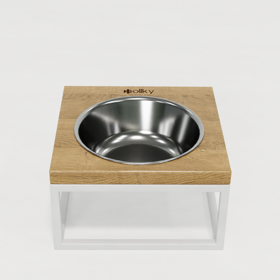 Миска на подставке для кошек и средних собак Hollky Base Solo M (1 × 0,8 л) Solo M-212110-WHNT | Зображення 3