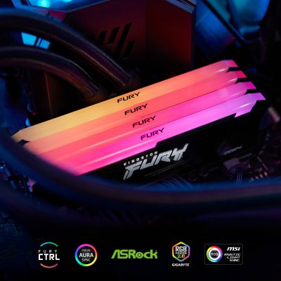 Модуль памяти для компьютера DDR4 8GB 3200 MHz Beast RGB Kingston Fury (ex.HyperX) (KF432C16BB2A/8WP) | Зображення 1