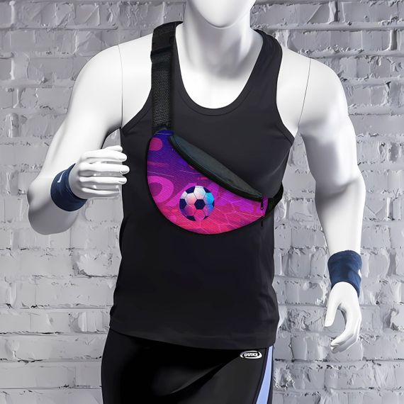 Сумка-бананка мужская/женская Футбол Sport 32×16 см с расширителем поясная сумка или сумка через плечо (02910)