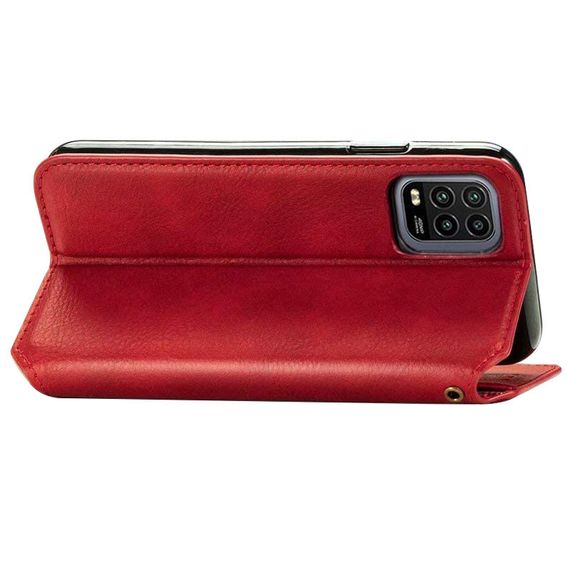 Кожаный чехол книжка GETMAN Cubic (PU) для Xiaomi Mi 10 Lite Штучна шкіра, Слот для візитки, Червоний | Зображення 1