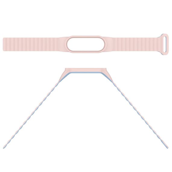 Ремінець Dual-color Magnetic для Xiaomi Mi Band 7/6/5/4/3 Light Pink / Lilac Blue | Зображення 3