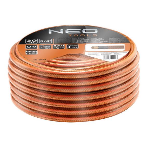 Шланг NEO садовый 30м, 3/4, 4-слой. Economic -10°/+50°C, max 20 bar (15-804)