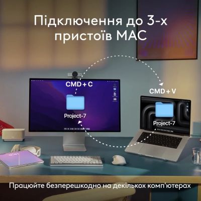 Клавиатура Logitech MX Keys S для MAC Bluetooth/Wireless UA Space Grey (920-011637) | Зображення 1
