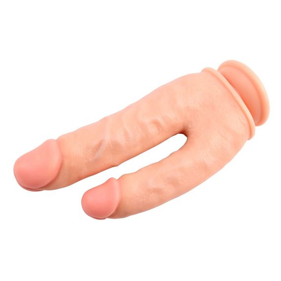 Фалоімітатор подвійний Chisa Ballsy Super Cock Bromeo # 01 на присосці, тілесний Sex Aura | Зображення 3