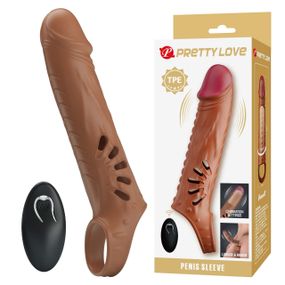 Насадка  на пеніс з пультом керування PRETTY LOVE PENIS SLEEVE, TPE,3 removeable 1 inch extenders Sex Aura