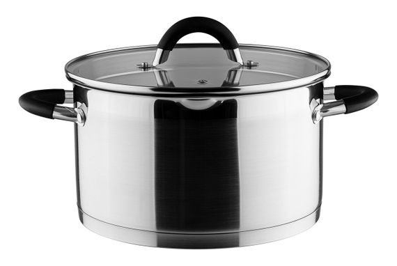Каструля Vinzer Progresso 50055, 5.9 л, 24 см, з нержавіючої сталі з кришкою, для всіх типів плит | Зображення 1