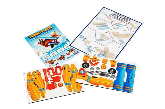 Конструктор дерев'яний Puz-00959 "Turbo Plane" в кульку PuzzleOK | Зображення 2