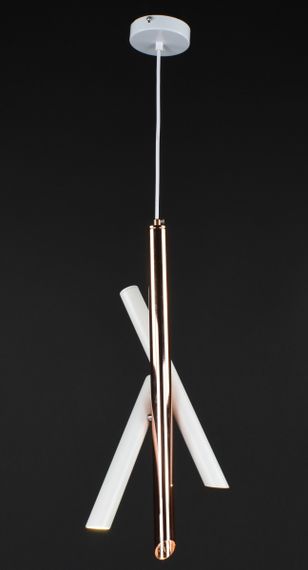 Люстра світлодіодна підвісна LED світильник для квартири на стелю лед 27504 Білий із золотом 55-250х10х10 см.