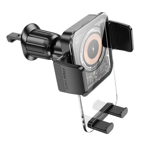 Автотримач BOROFONE BH209+ Wireless Charging 15W, кріплення на решітку | Зображення 4