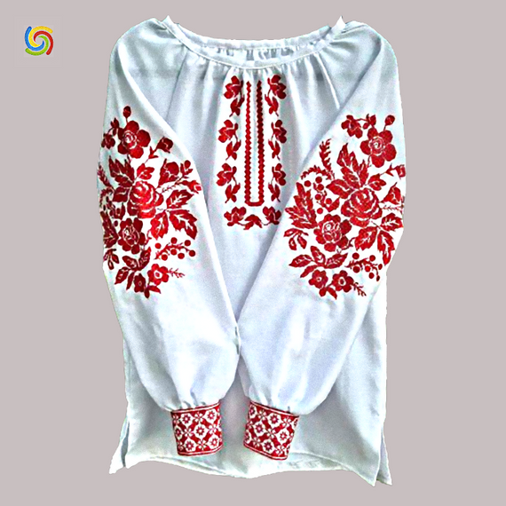 Рубашка Украинская вышиванка  324113 цвет белый размер 4XL