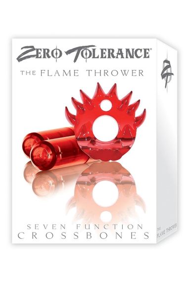 Эррекционное кольцо с двумя вибропулями Zero Tolerance Flame Thrower красное, 5 см sexstyle | Зображення 2