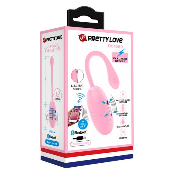 Віброяйце - Pretty Love Doreen Electric Shock Egg Light Pink (App) sexstyle | Зображення 8