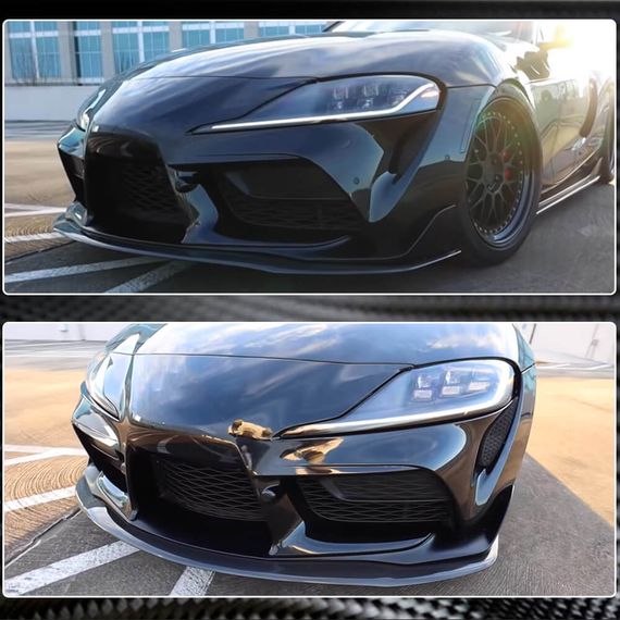 Накладка на передній бампер Lip V1 (Карбон) для Toyota Supra 2019- рр | Зображення 5
