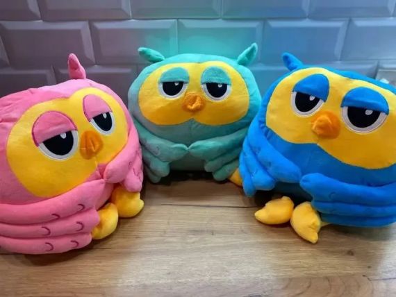 Мягкая игрушка " Happy Baby" Сова плед-подушка трансформер 3 в 1 синий | Зображення 3