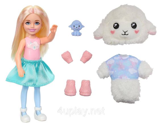 Лялька-сюрприз Barbie Cutie Reveal Chelsea Lamb Plush Челсі в костюмі, Ягнятко Барбі Милашка проявляшка | Зображення 1