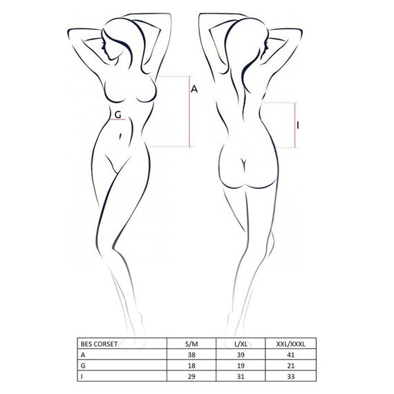 Корсет под латекс с пажами Passion Exclusive BES CORSET L/XL, black, стринги, шнуровка | Зображення 2