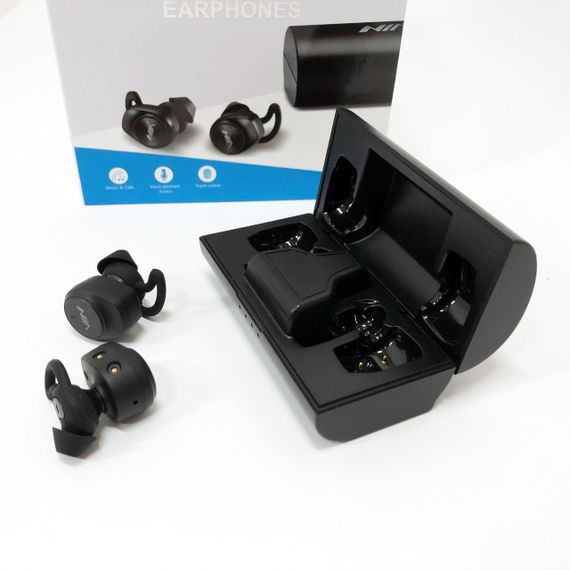 Навушники Bluetooth NIA NB710 з кейсом чорні бездротові, Навушники для тренувань сенсорні бездротові | Зображення 5