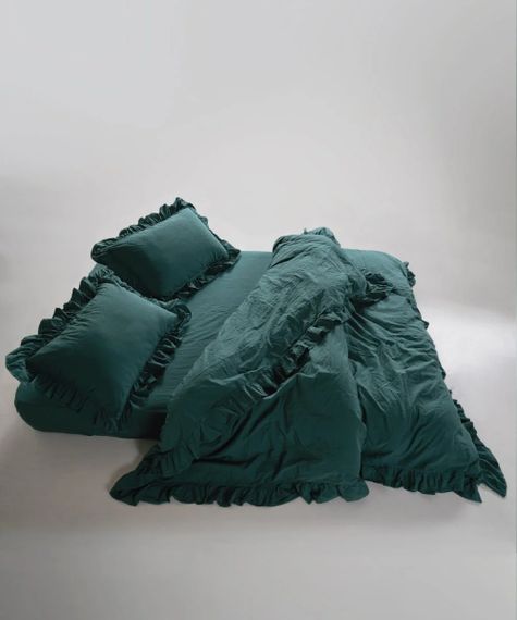 Постельное белье Limasso Stonewashed Exclusive Ranforce 160 х 220 см Dark Green | Зображення 5