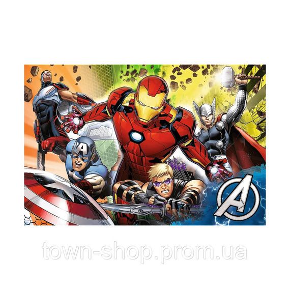 Детские пазлы SUPER МАХІ Marvel "Вместе сильнее" Trefl 41007 24 элемента, с раскраской | Зображення 1