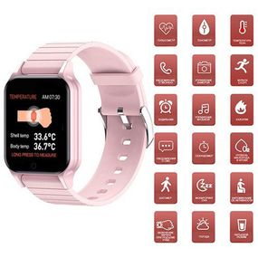 Смарт годинник Smart Watch T96 стильний із захистом від вологи та пилу з вимірюванням температура тіла. NE-860 Колір: рожевий