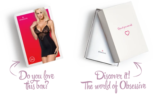 Сатиновий комплект для сну з мереживом Obsessive 828-CHE-1 chemise & thong, чорний, сорочка, ст, L/XL | Зображення 7